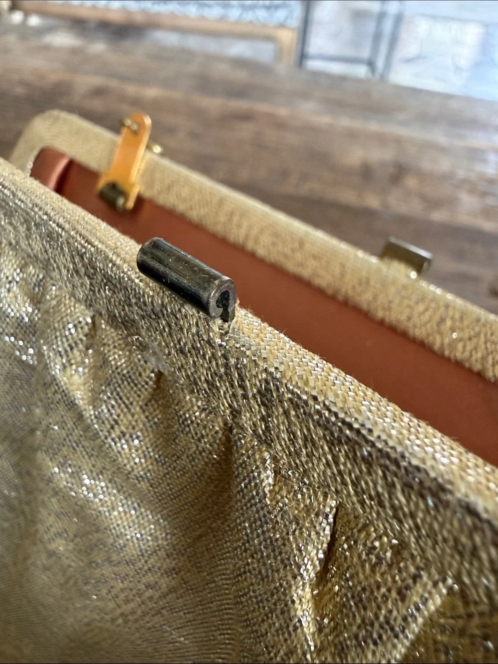 Vintage Gold Evening Chain-Handle Clutch Bag